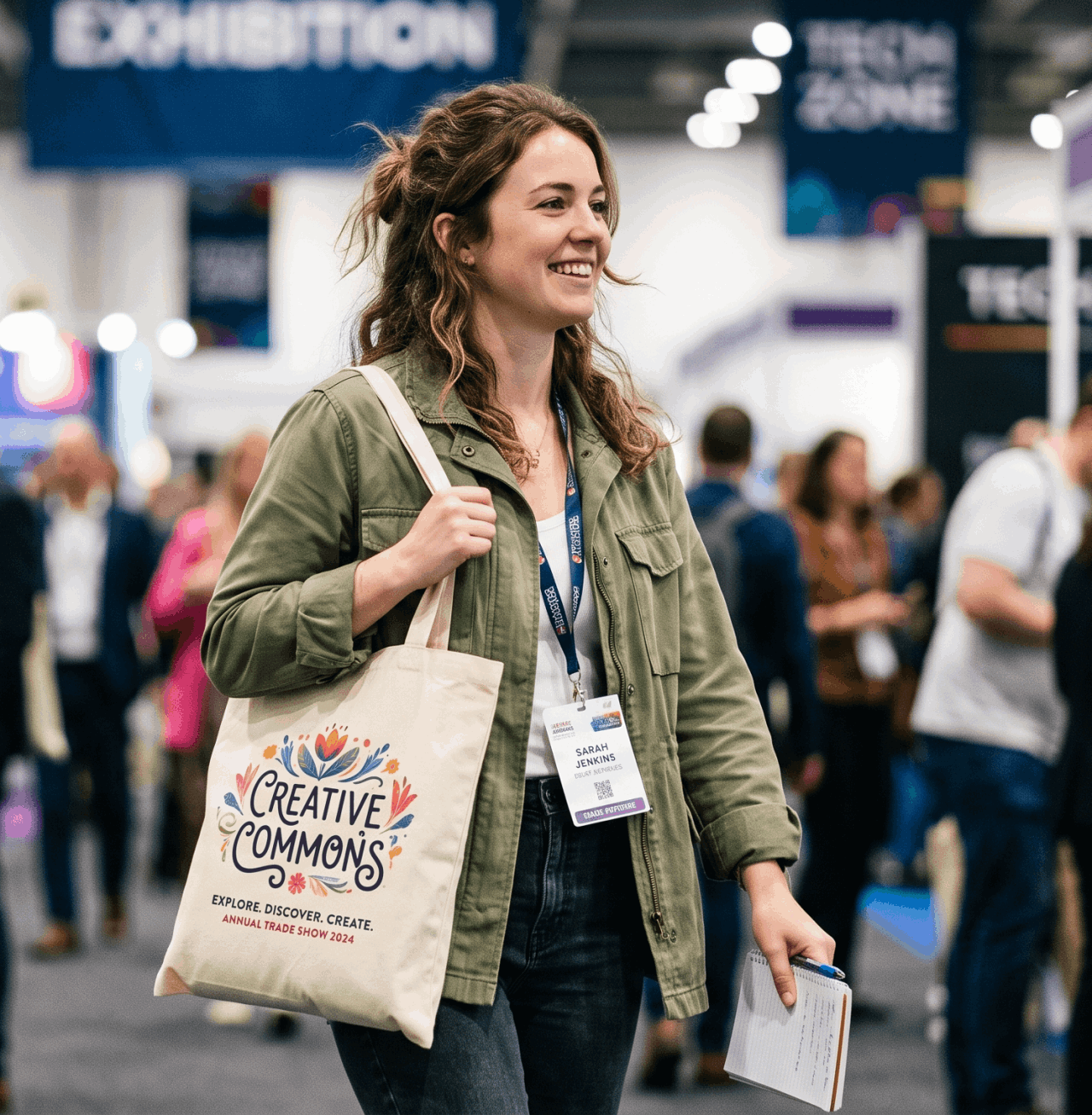 Branded shopping tote bag for events